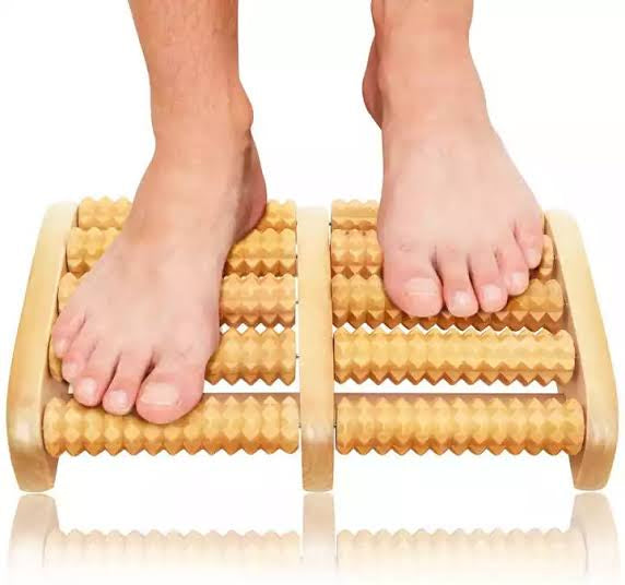 Dual 6 Row Foot Wooden Massager Roller Plantar Fasciitis Relief Feet Pain Muscle Relaxation Massage Tools |